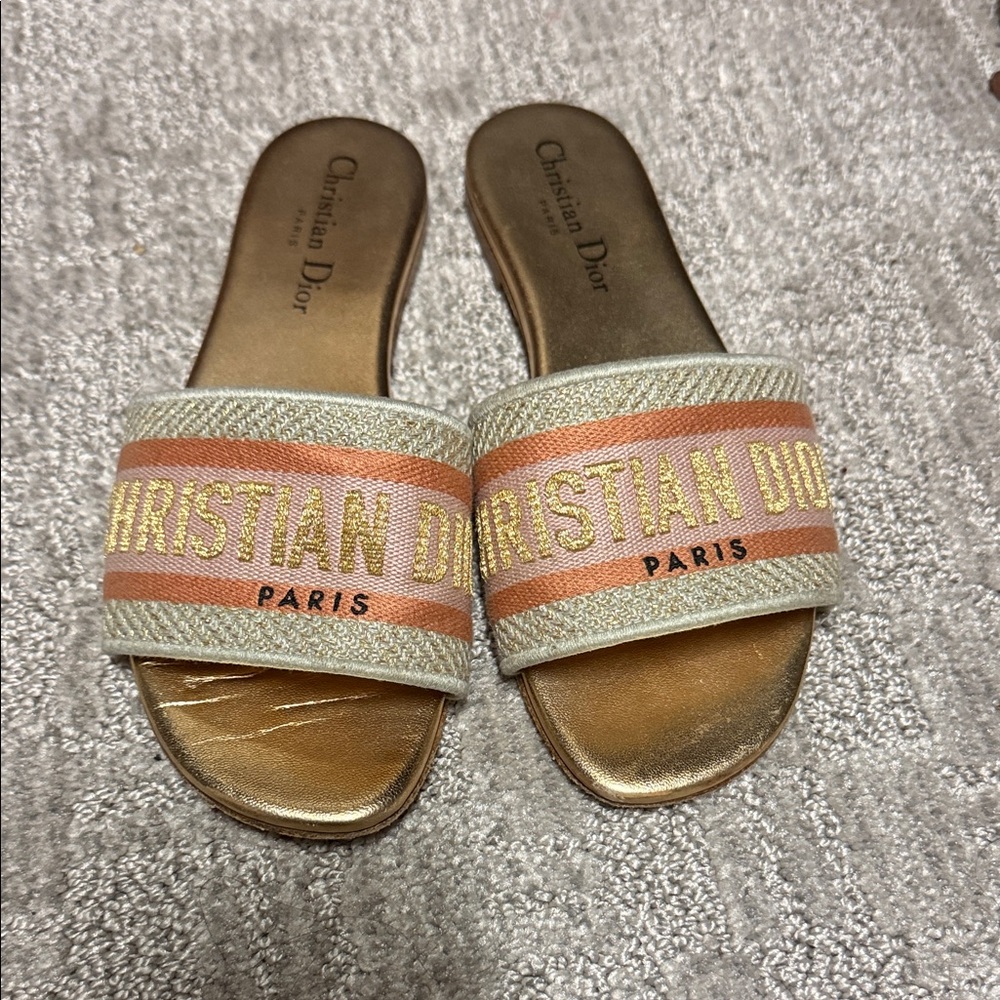 Dior Gold and Pink Sandals